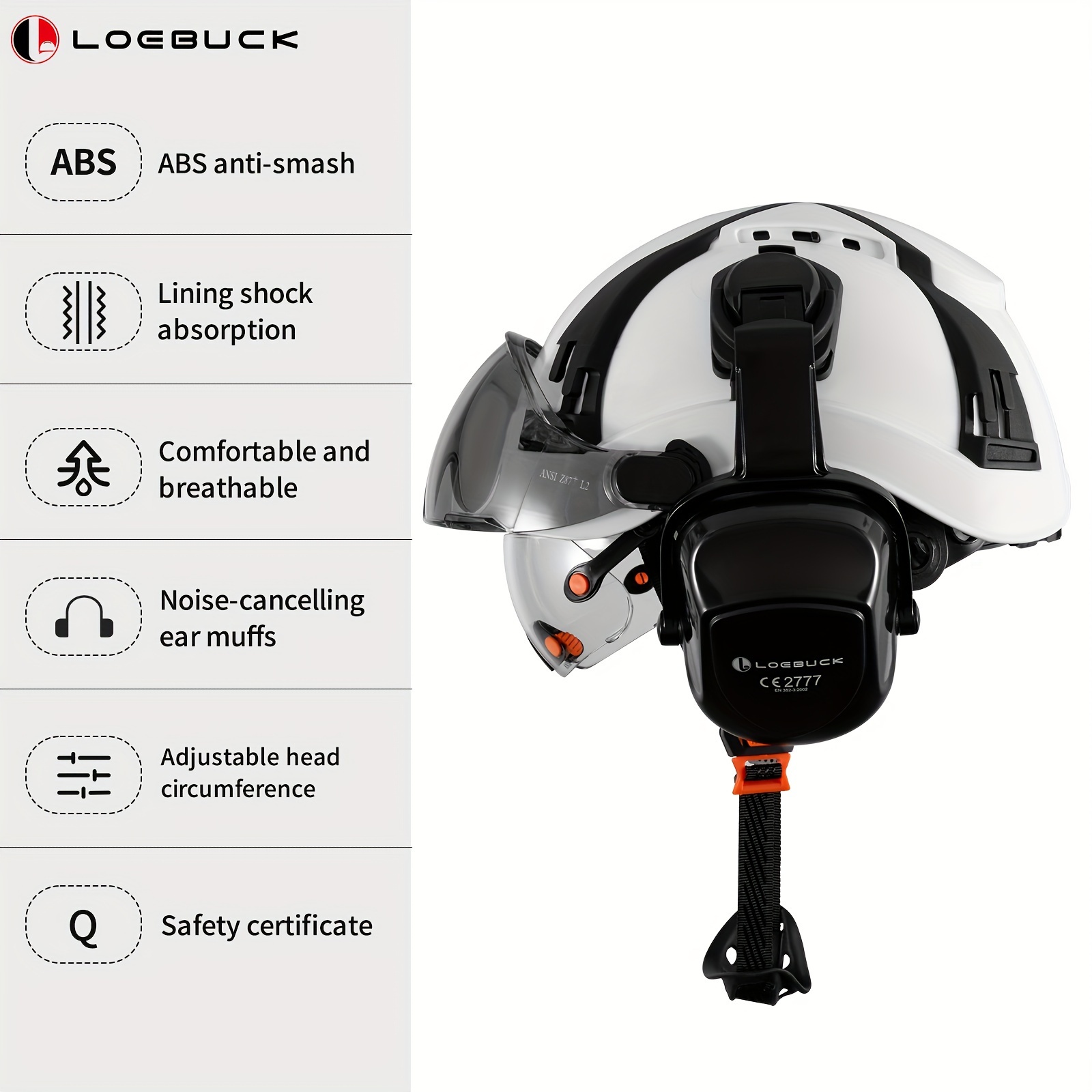 LOEBUCK-casco de seguridad industrial antiinterferencias, orejera