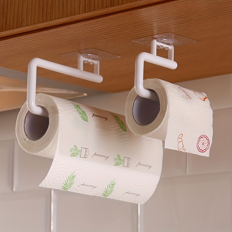 Stainless Steel Adhesive Paper Towel Holder Under Cabinet Wall Mount for Kitchen  Towel, Black Roll Stick to Wall - AliExpress