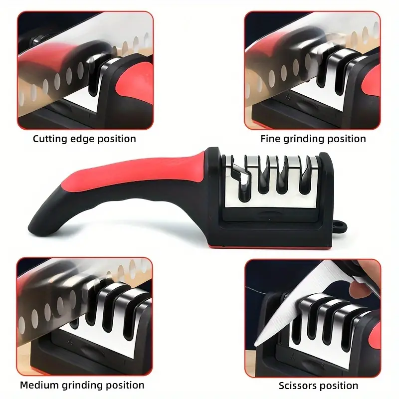 Professional Knife Sharpener 4 Stages Kitchen Sharpening Stone Grinder  scissors knives Whetstone Diamond Ceramic Sharpener Tool