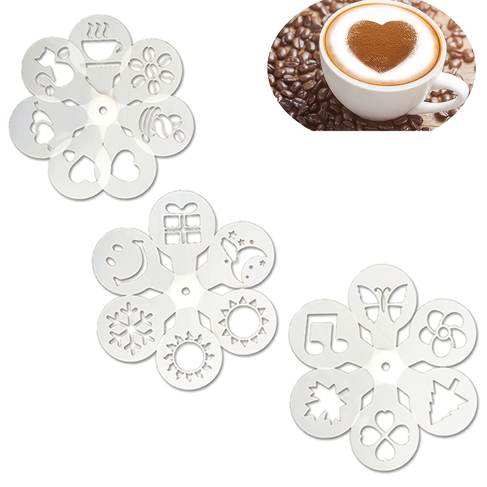 Coffee Stencils Diy Fancy Coffee Printing Model Foam - Temu
