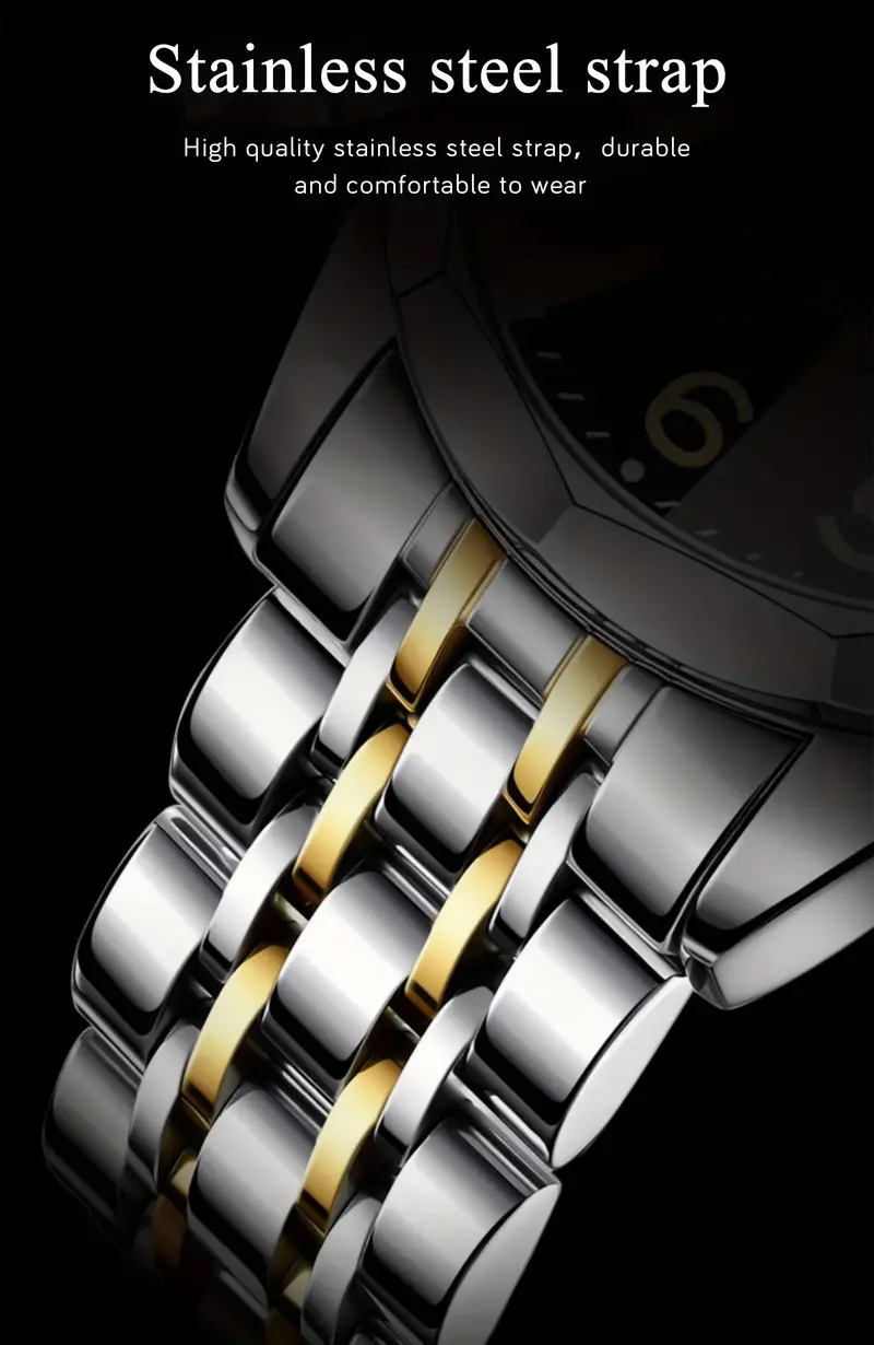poedagar mens trendy quartz watch stainless steel waterproof luminous calendar wrist watch details 9