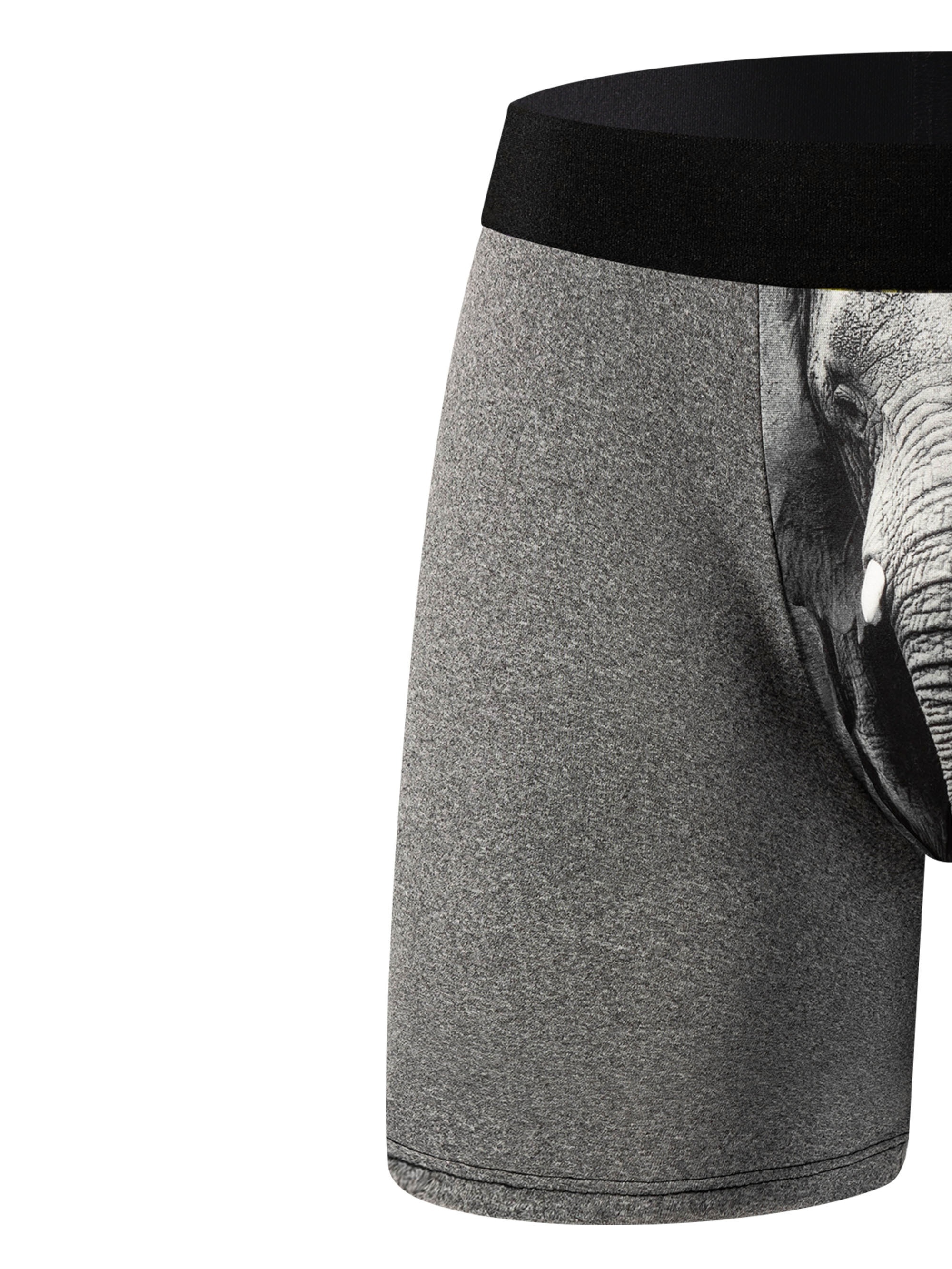 Elephant Print Plus Size Men's Long Boxers Briefs Shorts - Temu