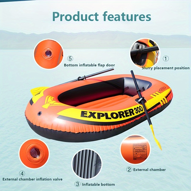 Inflatable Boat Fishing Float Tube Double Person Canoe - Temu