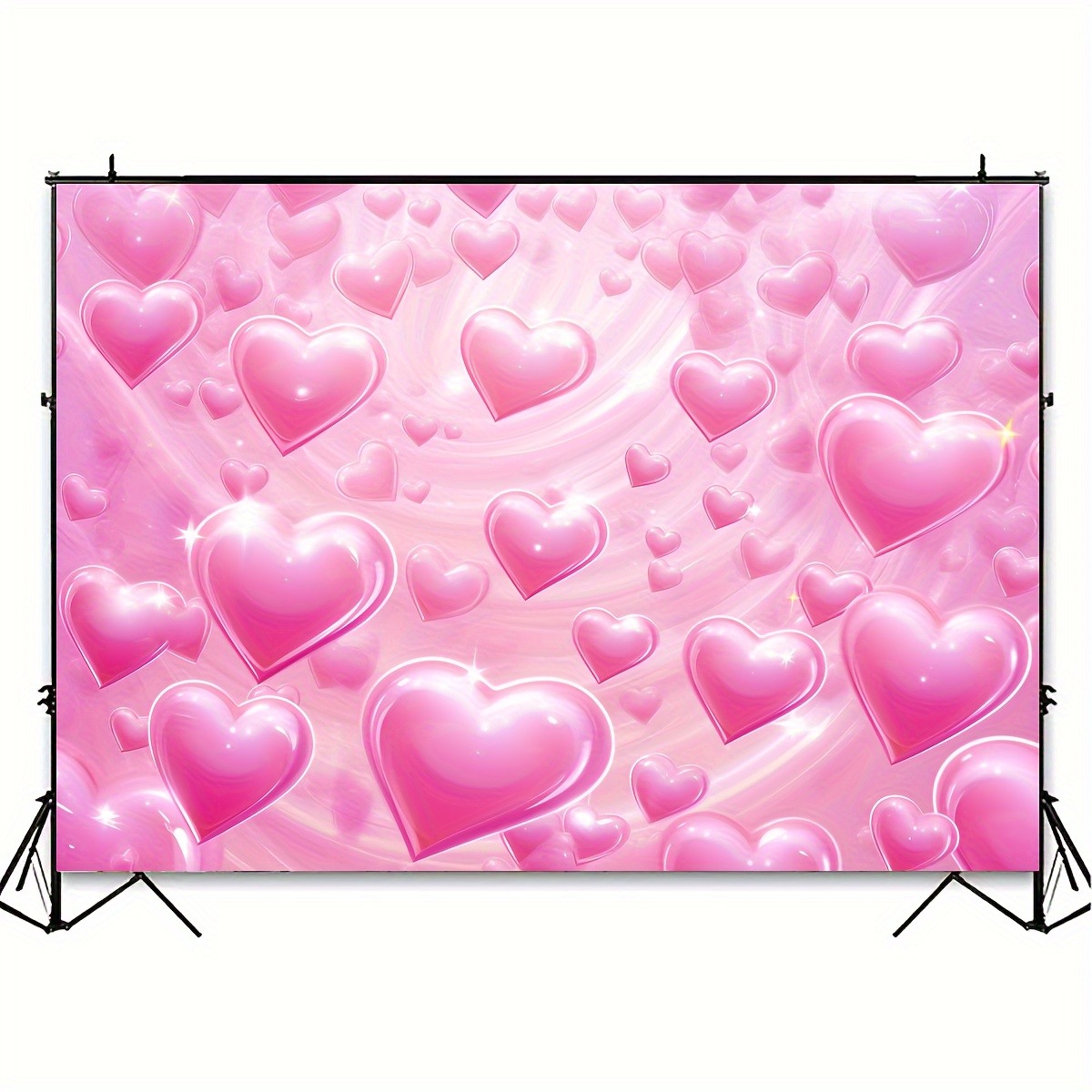 1pc, Valentine's Day Backdrop Heart Backdrop Early 2000s Glitter Romantic  Photography Background Girl Birthday Party Decorat, 2000s Background
