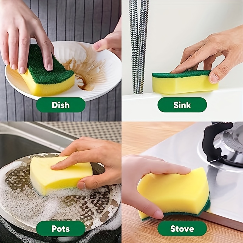 Double-sided Cleaning Function Sponge Nano Decontamination Environmental  Protection Scratch-resistant Tableware Kitchen Cleaning Supplies - Temu