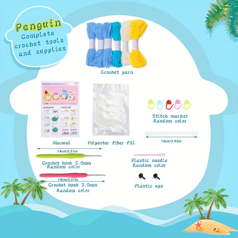 Kit Uncinetto Principianti Accessori Colore Casuale Kit - Temu Italy