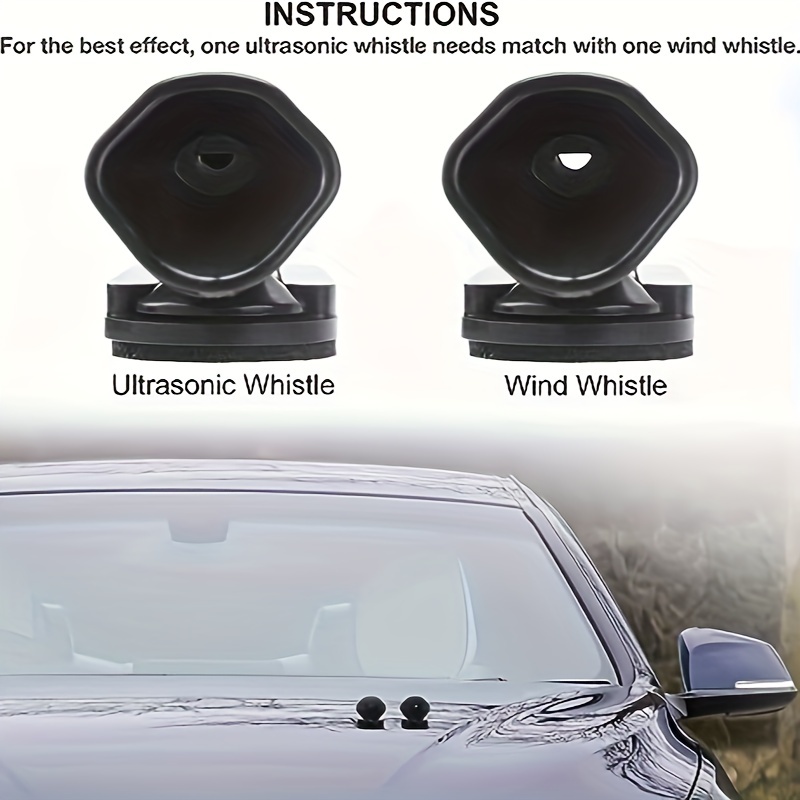 2 Stück Hirschpfeifen Wildwarnung für Autos, Fahrzeuge, Motorräder,  schwarze Ultraschall-Hirschwarnung