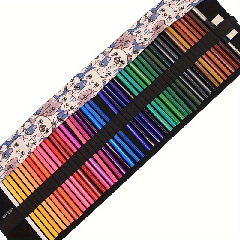 GRANDAN Travel Scroll 72 Pcs Colored Pencils Set for Teen Adult Student,  Portable Artist Oil Based Colored Pencils Drawing Set with Eraser Sharpener  