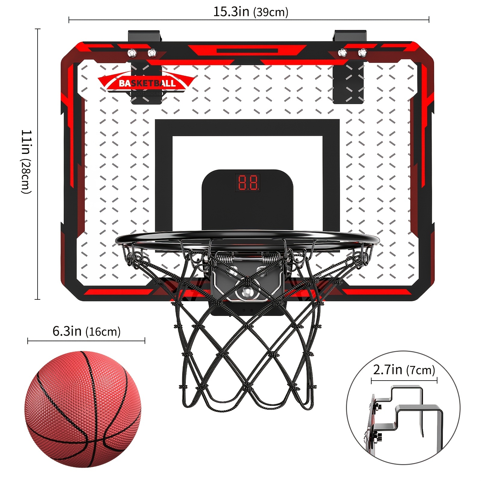 1 Balls Mini Basketball Hoop Set Kids Adults Door Wall - Temu