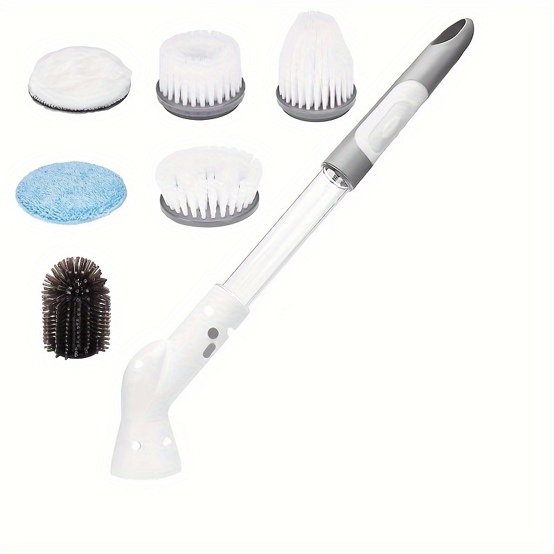 Electric Spin Scrubber, Cordless Electric Cleaning Brush with Auto  Detergent Dispenser & 2 Adjustable Speeds, Portable Power Shower Scrubber  with 5