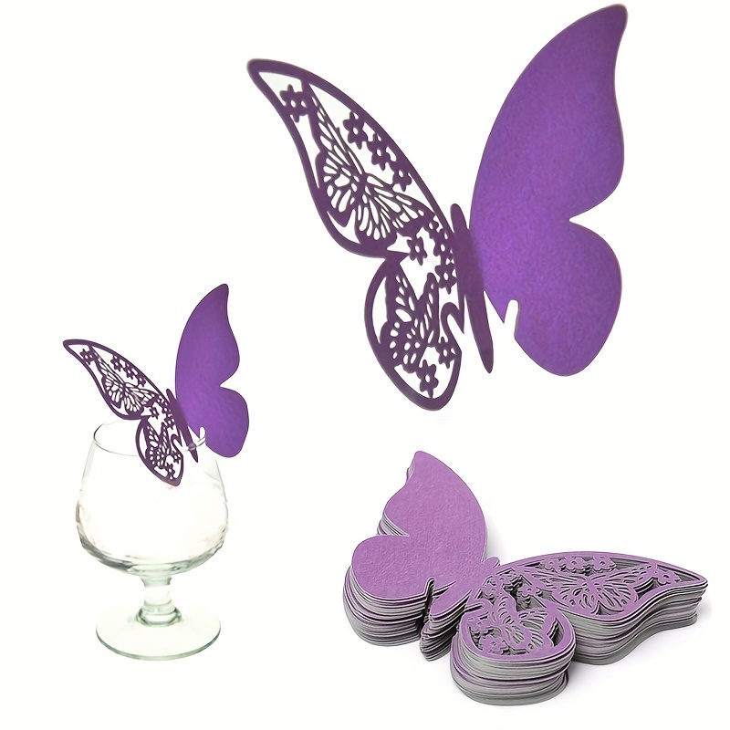 50pcs Butterfly Table Mark Wedding Party Place Cards