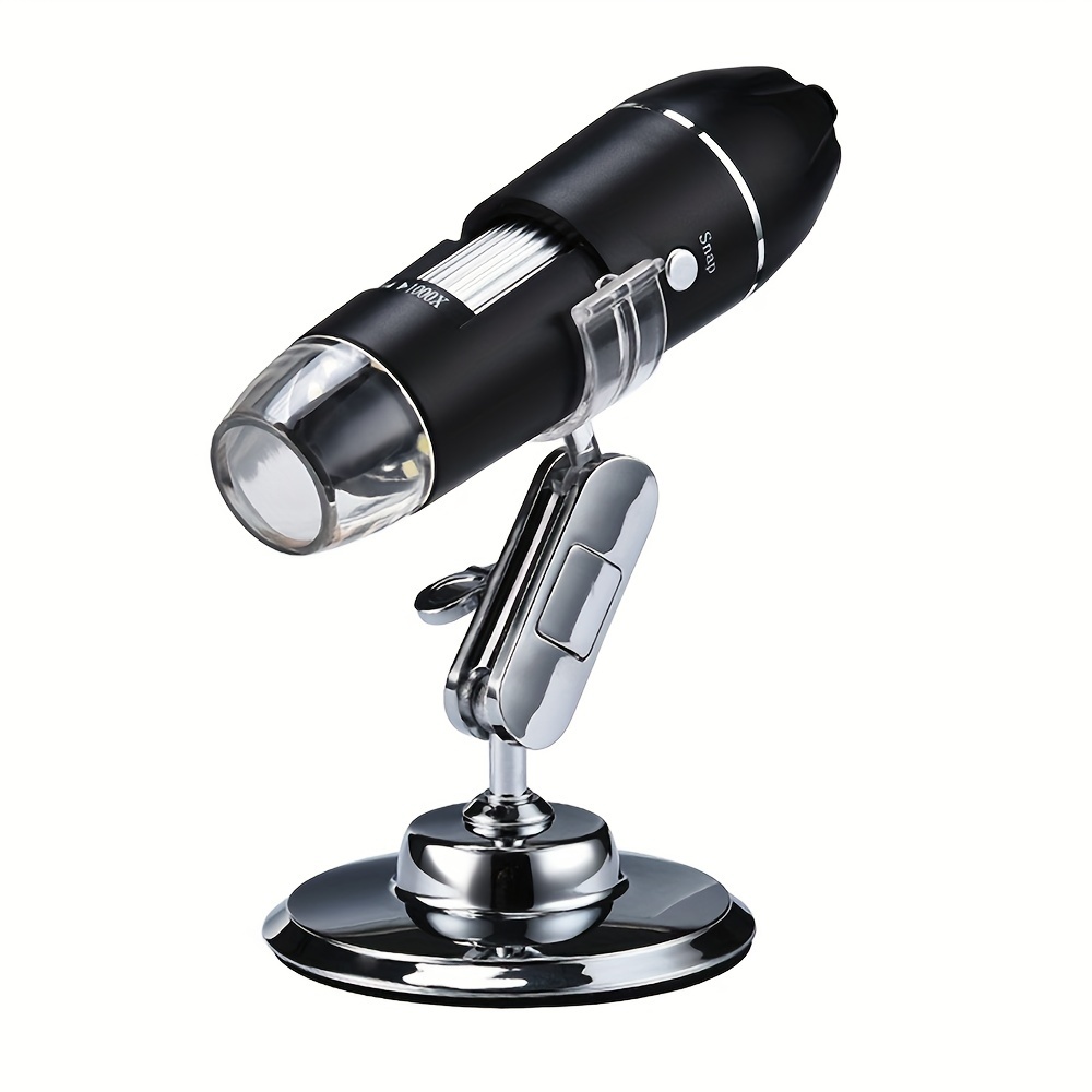 Microscope numérique USB 1000X 3 en 1 type-c, caméra 8 LED loupe  grossissement réglable avec support