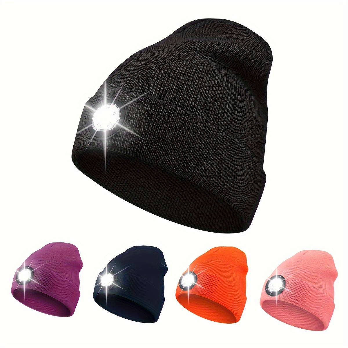 Chapeau de bonnet à led avec lumière - Rembourrage de bas Cadeaux pour  hommes Femmes Lampe de poche Bonnet avec lampe frontale Casquette d'hiver