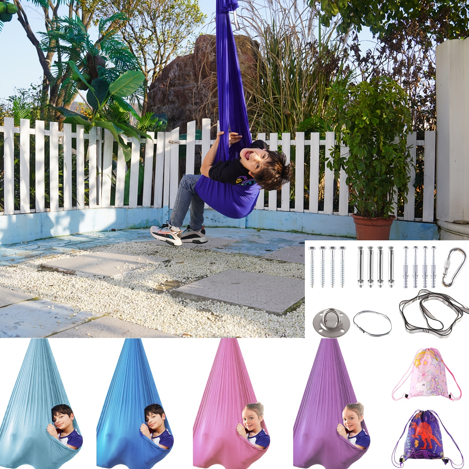 Indoor Therapy Sensory Swing, Special Needs Joy Cuddle Ceiling Snuggle  Swings, Outdoor Room Adjustable Fabric Hammock, Autism, ADHD, Aspergers並行輸入 