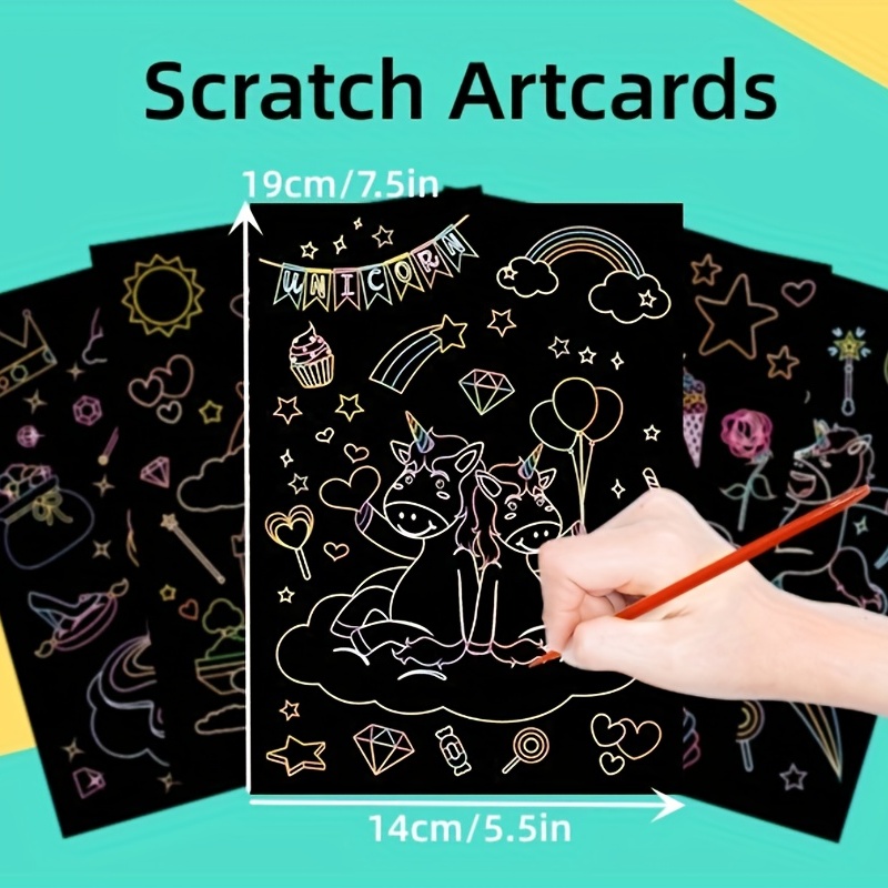 Scratch Art For Kids Scratch Paper Rainbow For Adults Black - Temu