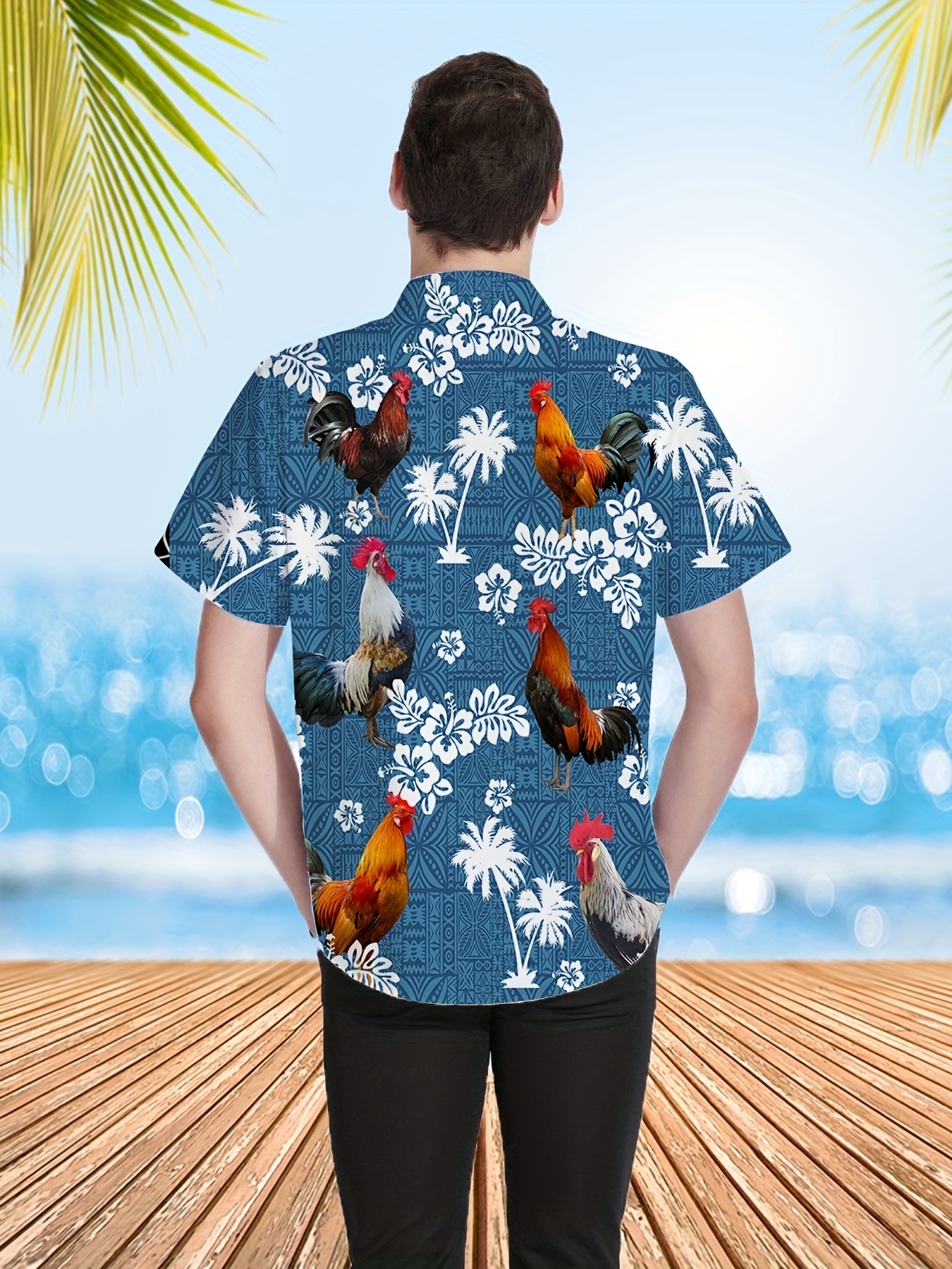 2023 Casual Short-sleeved Shirt Men Plus Size Hawaiian 3d Digital