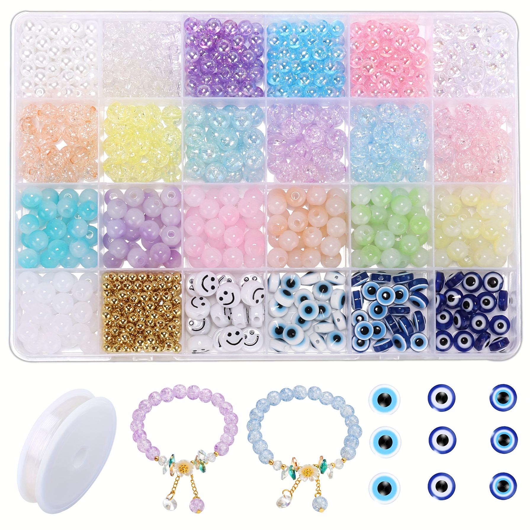 Soft Clay Pieces 2 Bracelet Making Kits 48 Colors Per Grid - Temu Mexico