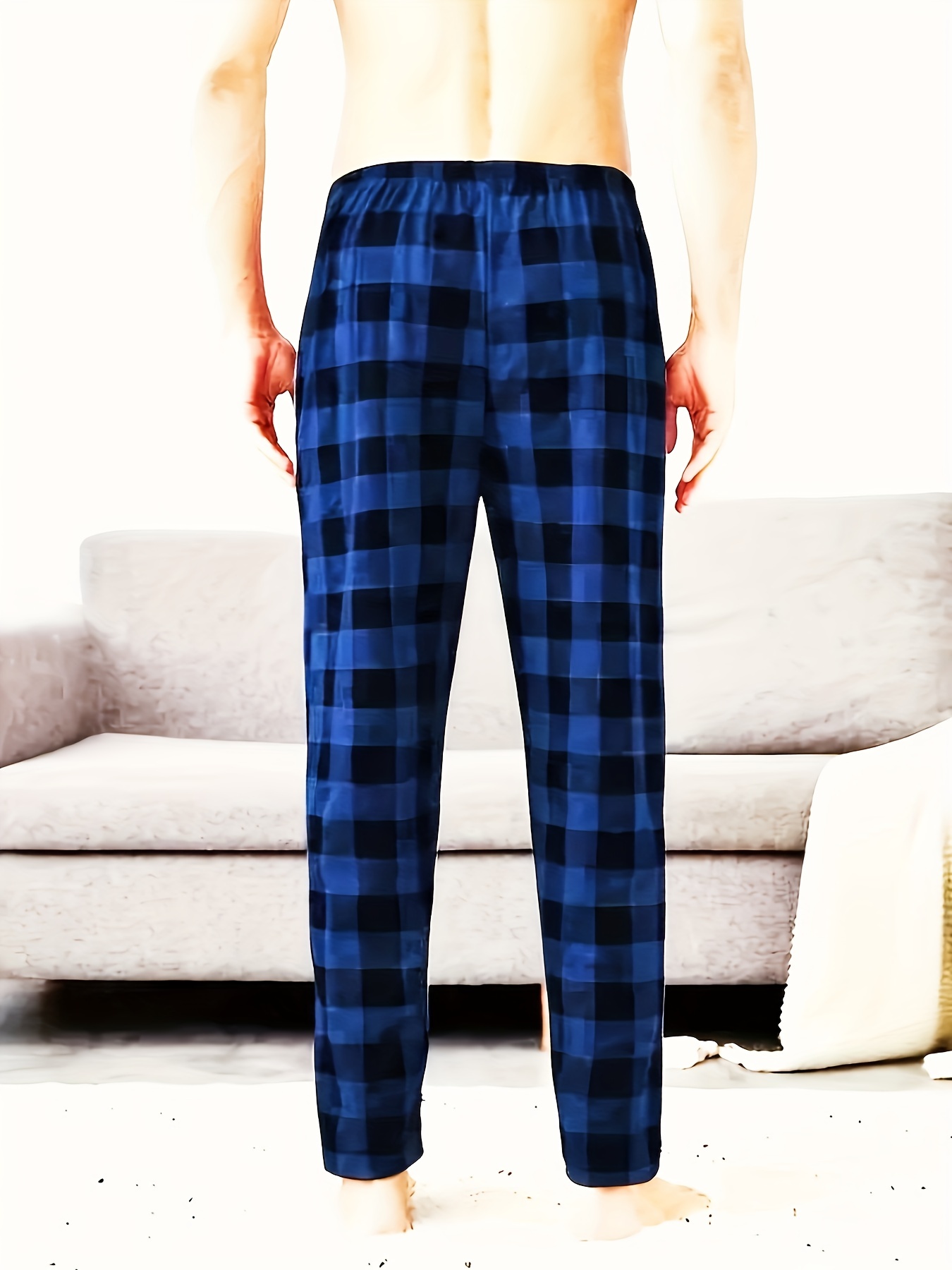 Men's Personalized Plaid Print Pants Casual Fashion Trousers - Temu