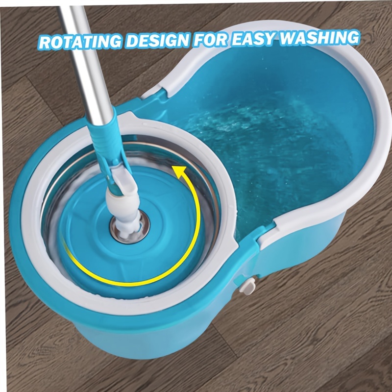 Household Spin Mop And Bucket Set With 2 Mop Heads Household - Temu