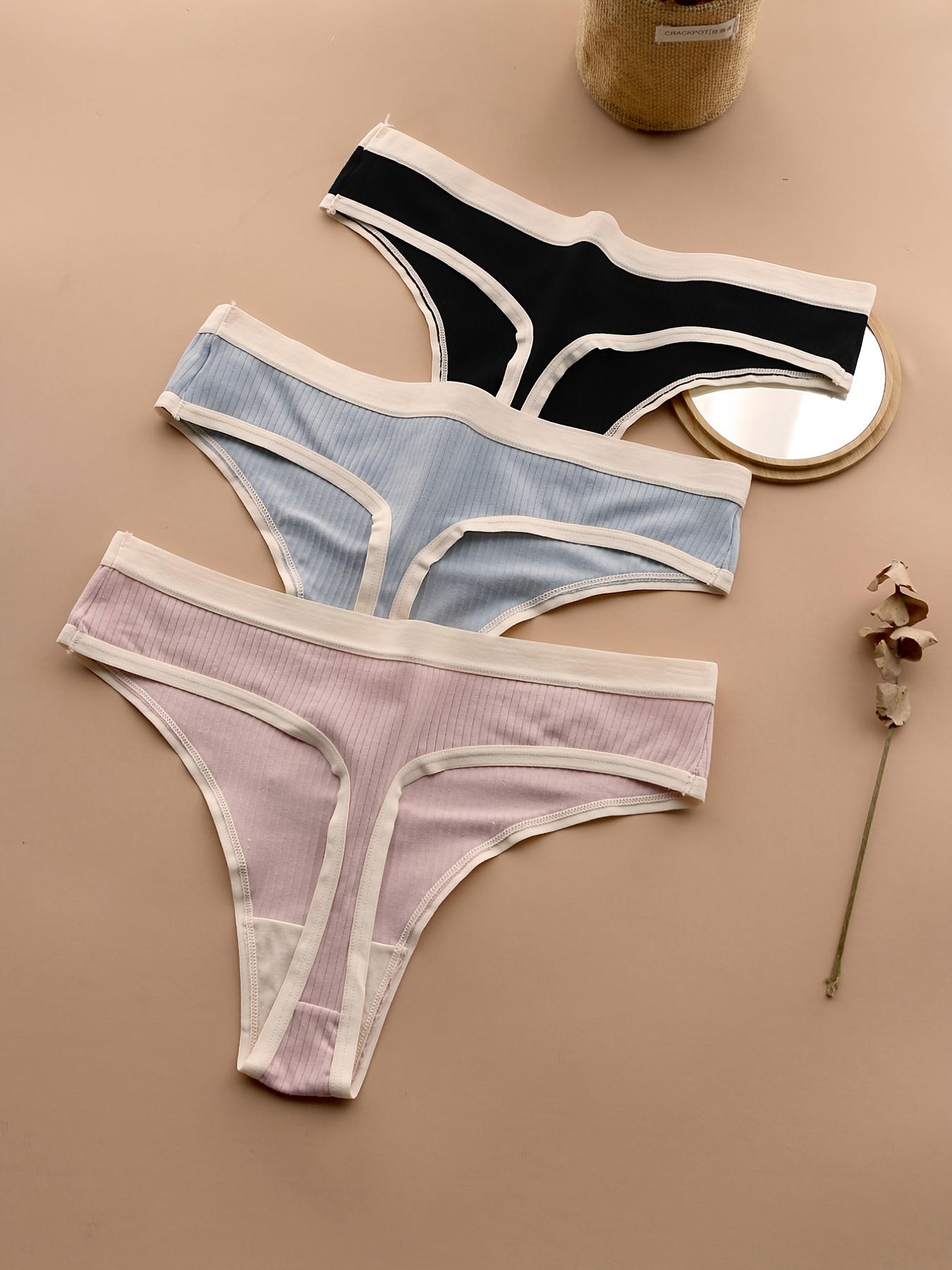 3pcs/set Seamless Thong Plus Size Seamless Panties Women G-string