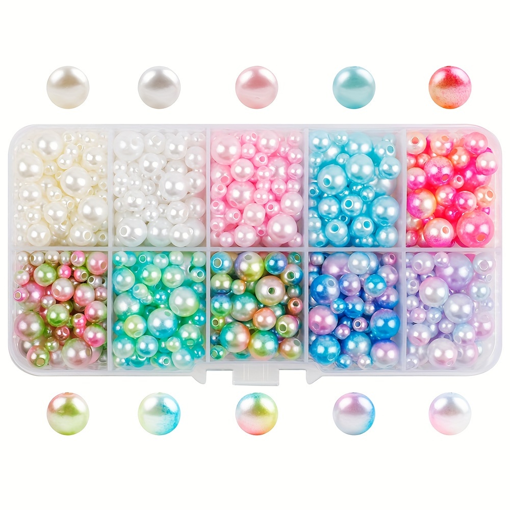 100pcs Acrylic Pony Beads 6x9mm Luminous Clear Loose Spacer Beads
