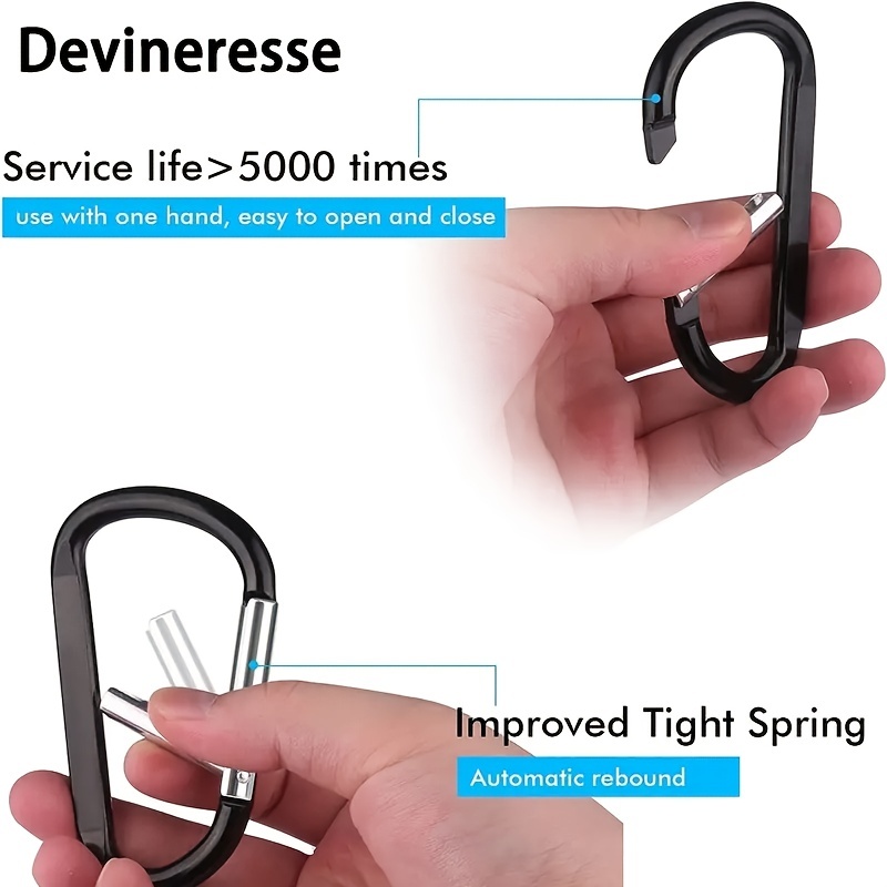 6pcs Carabiner Keychains 8 D Ring Carabiner Keychains For Outdoor Camping  Daily Use, Shop Now For Limited-time Deals