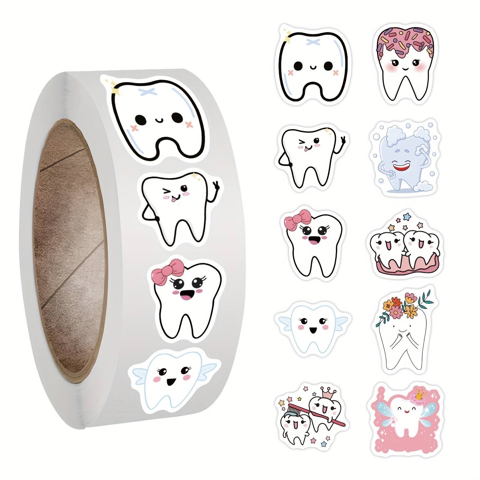 Dinosuar Tooth Stickers, Cute Stickers for Journaling, Bujo, Laptop,  Notebook Stickers, Gift for Dental Office, Dental Hygienist, Dentist 