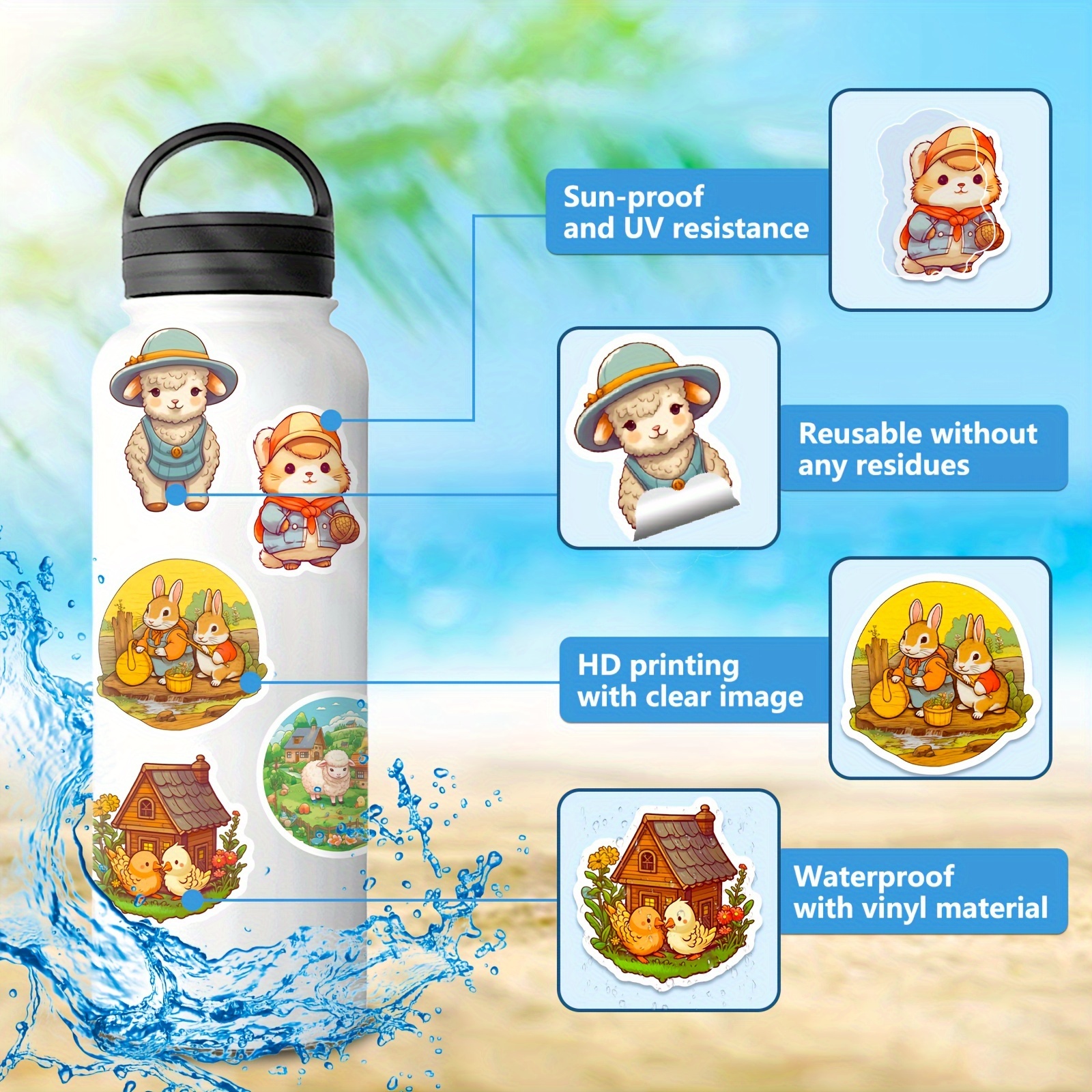 Little Critter Water Bottle Kawaii Animals