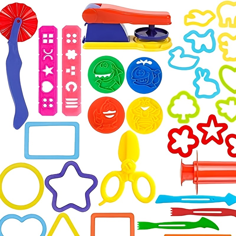 Play Dough Tools Set for Kids - 40PCS Playdough Toys Accessories with Molds  Shapes Cutters Extruder Kiddy Play Dough Tools Kit for Toddlers Girls Boys