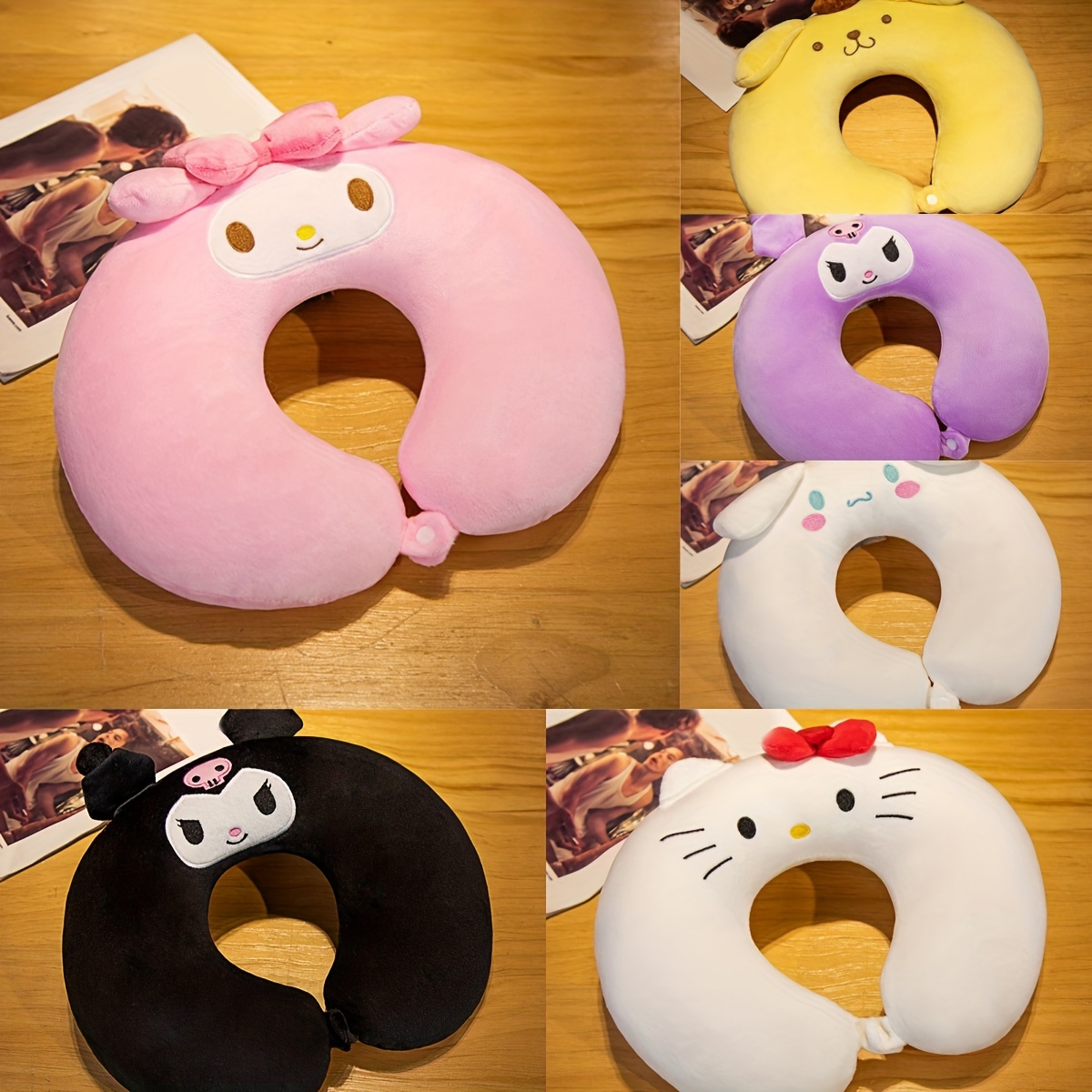 Kawaii Sanrio Hello Kitty Kuromi My Melody Cinnamoroll Peluche Toy Peluches  Poupée Oreiller Cadeaux Pour Fille Mignon Chambre Décor Accessoires