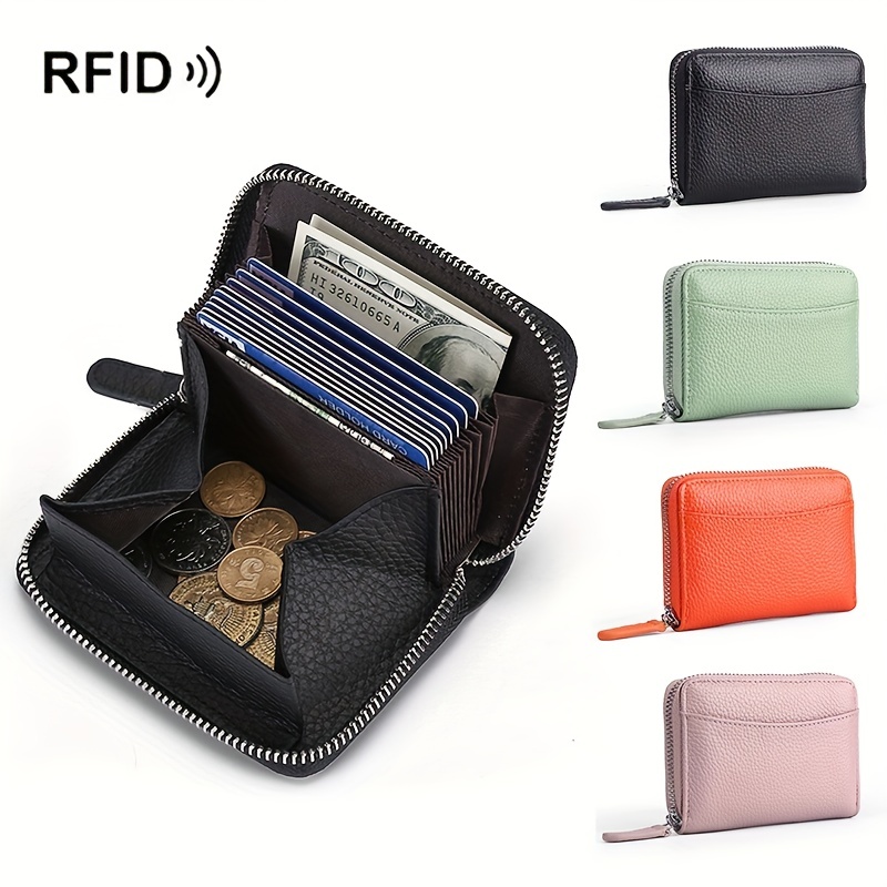 Credit Card Holder For Women Genuine Leather Card Wallet With