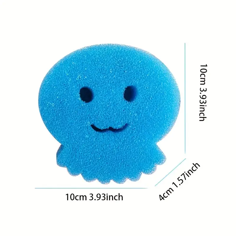 4 Creative Smiling Face Dish Sponge Cute Cleaning Wipe Strong  Decontamination