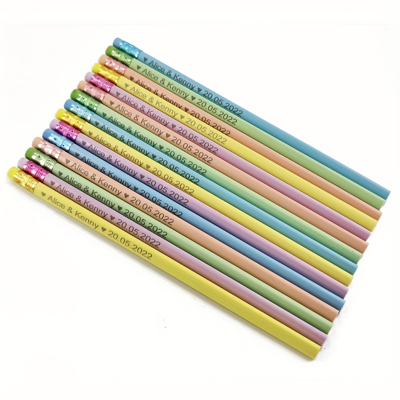 

30pcs Personalized Engraved Pencils With Eraser, School Pencils, Wedding Gift Party Favors Customized School Pencil Stationery
