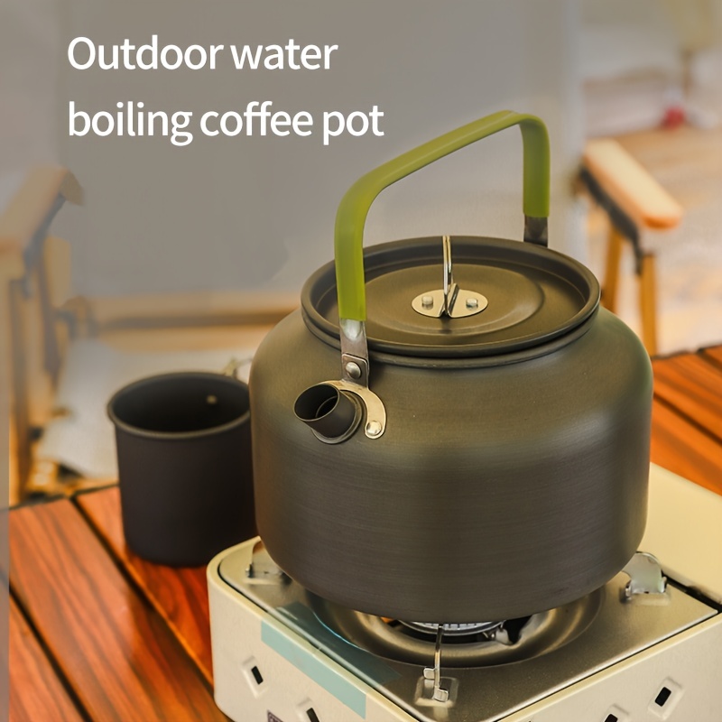 1pc Outdoor 304 Stainless Steel Kettle For Camping, Tea Making, Cooking,  Boiling Water, 1.6l/1.1l