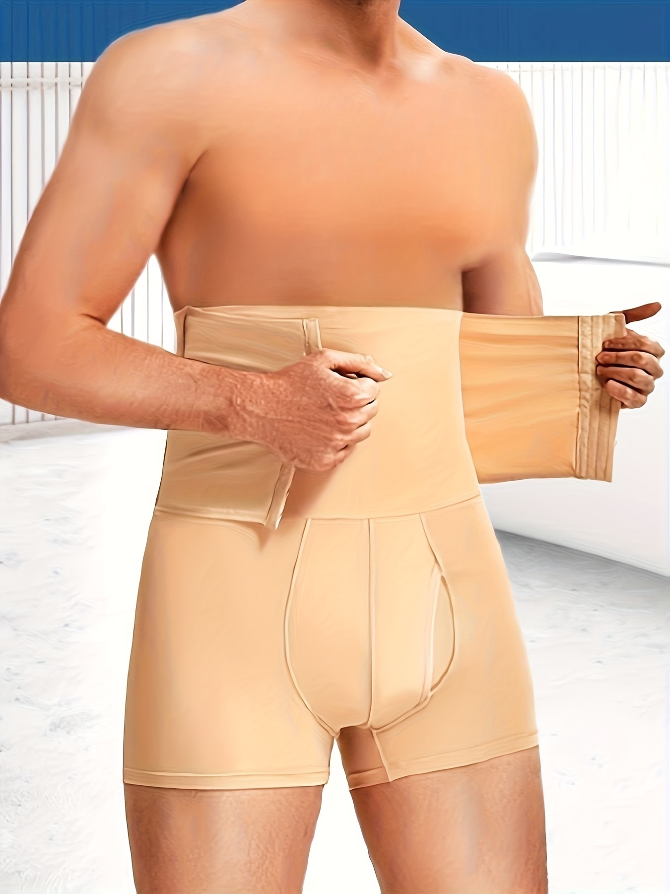 Men High Waist Tummy Control Slimming Abdomen Pants Body Shaper