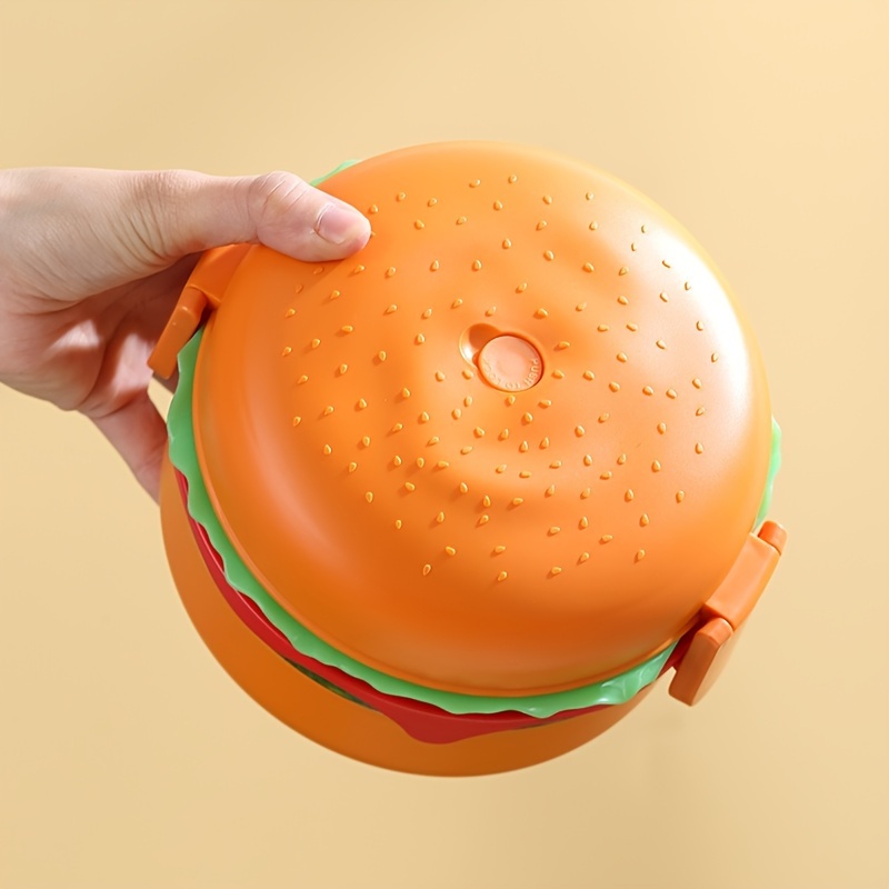 1pc Hamburger Shaped Lunch Box & 1pc Spoon