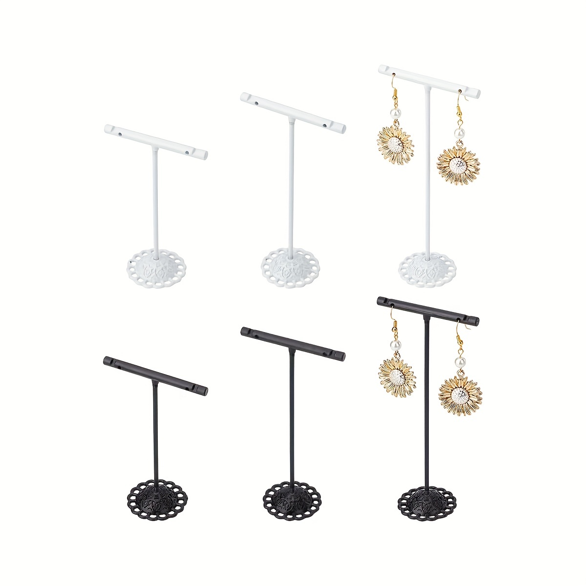 3Pcs Earring T Stand Display Rack for Jewelry Showcase