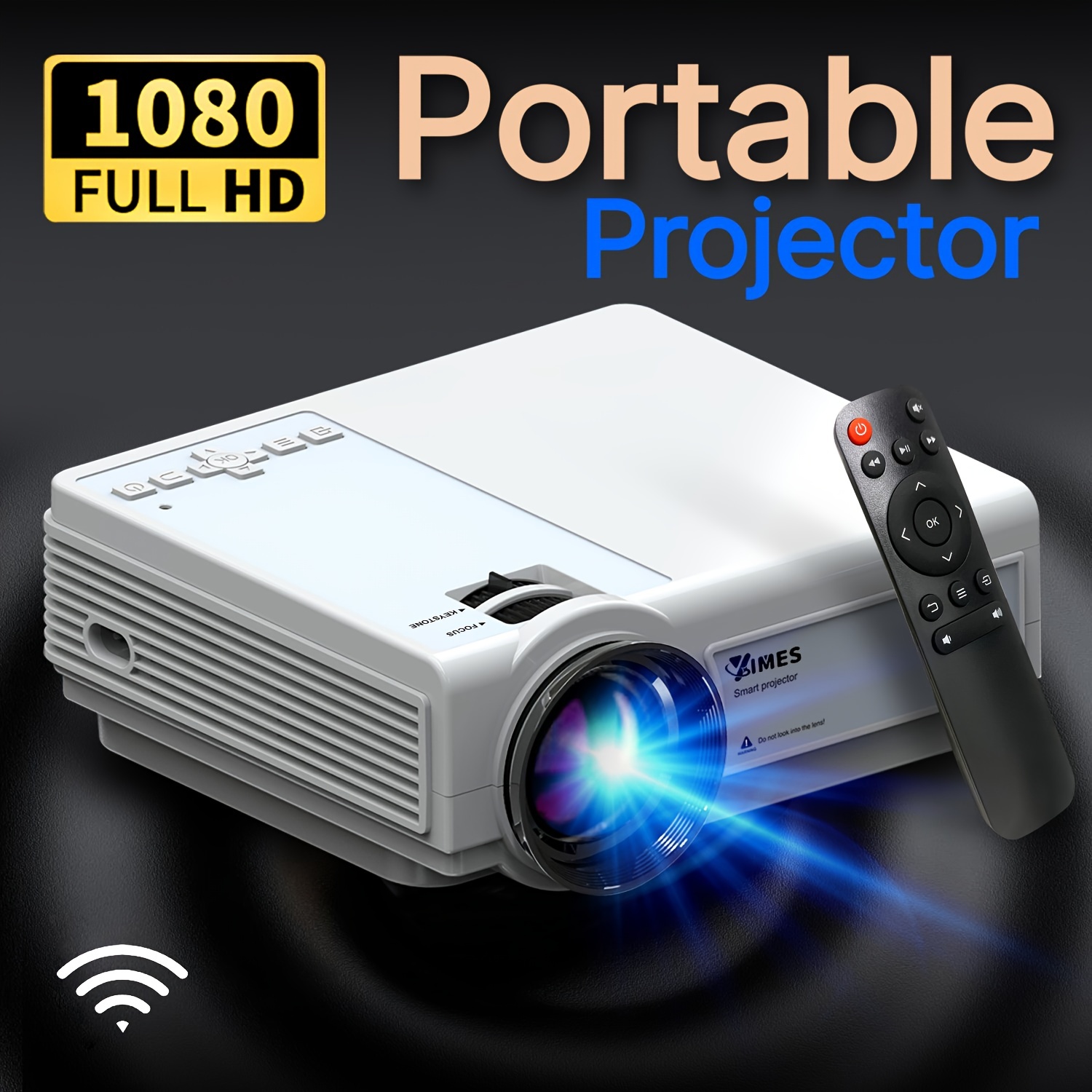 Projecteur Portable, Projecteur d'Extérieur, Mini Projecteur Vidéo LED  Esthétique pour Films Portables en Plein air Compatible avec HDMI, USB