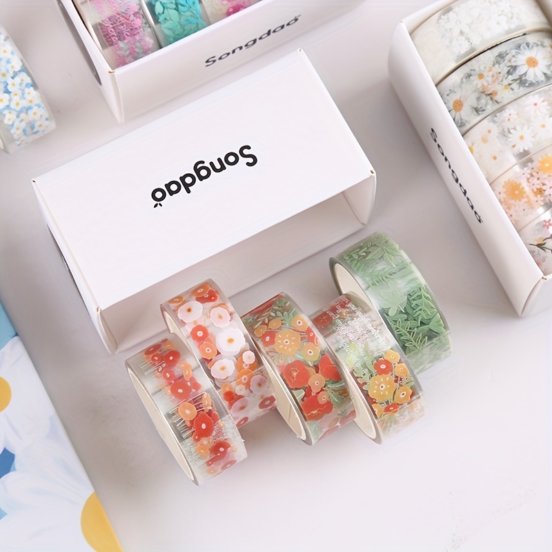 Flower Washi Tape Set Perfect For Journaling Scrapbooking - Temu