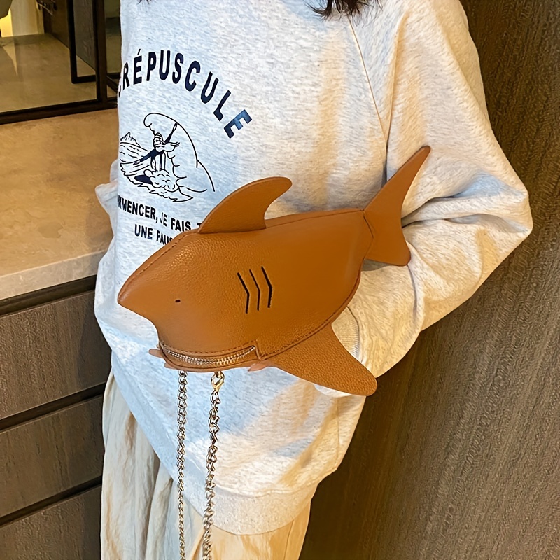 Creative Design Shoulder Bag - Shark Shaped Design - Kawaii Crossbody  Zipper Bag - Temu United Arab Emirates