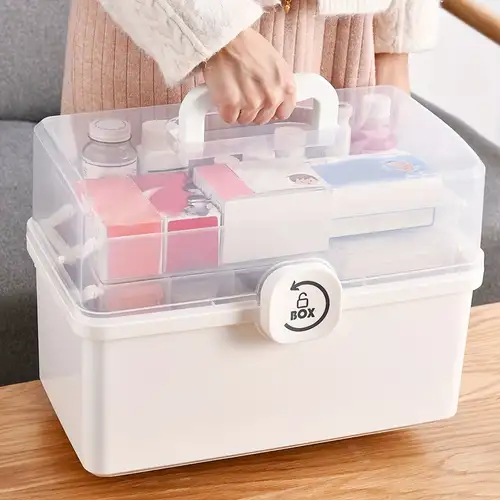 Plastic Storage Box With Removable Tray - Temu