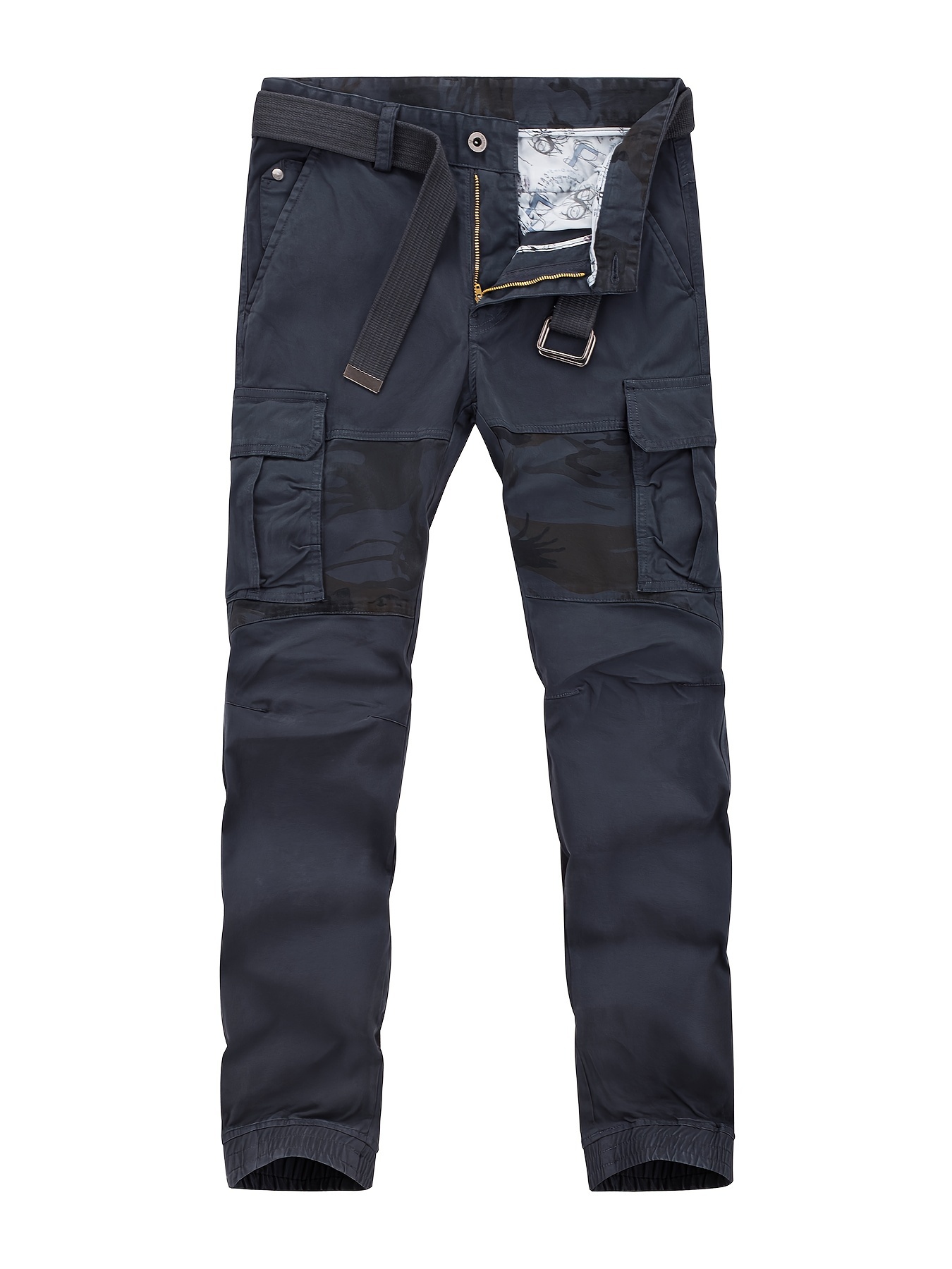 Men's Denim Cargo Pants Zip Pockets Trendy Comfy Jogger - Temu