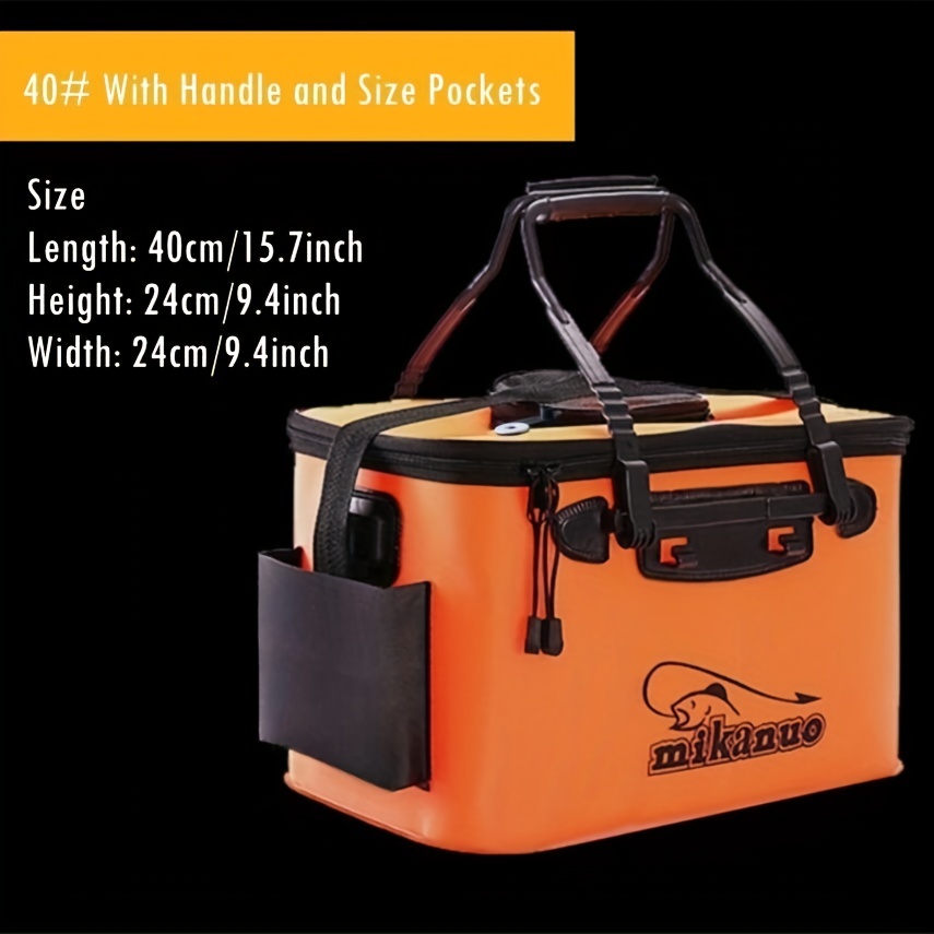 Black Portable Eva Fishing Bag Handle Foldable Fishing - Temu United Kingdom