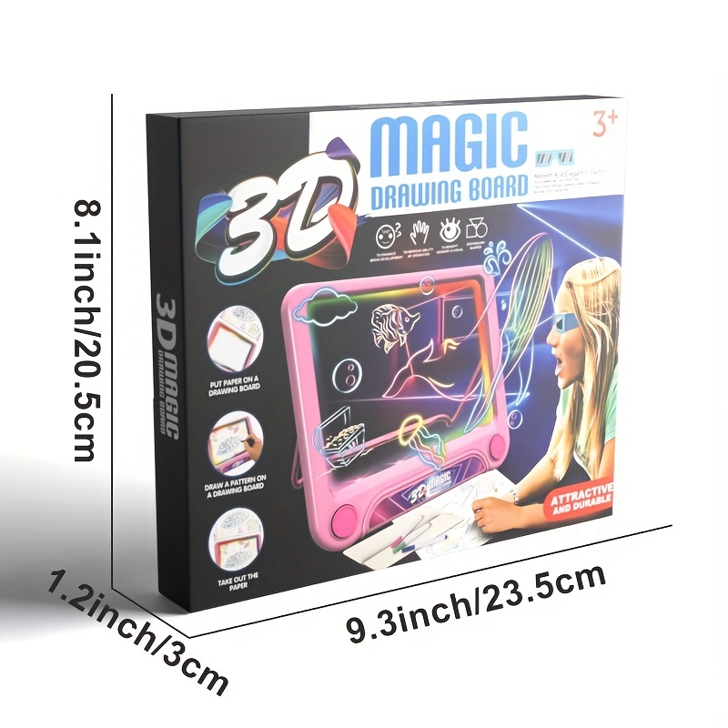3D Magic Drawing Board LED Glow with Foundation,Light Up Painting Writing  Tablet Educational Toys Birthday Gifts For Kids - AliExpress