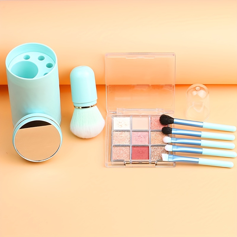 6 En 1 Juego De Brochas De Maquillaje Con Espejo Set De - Temu