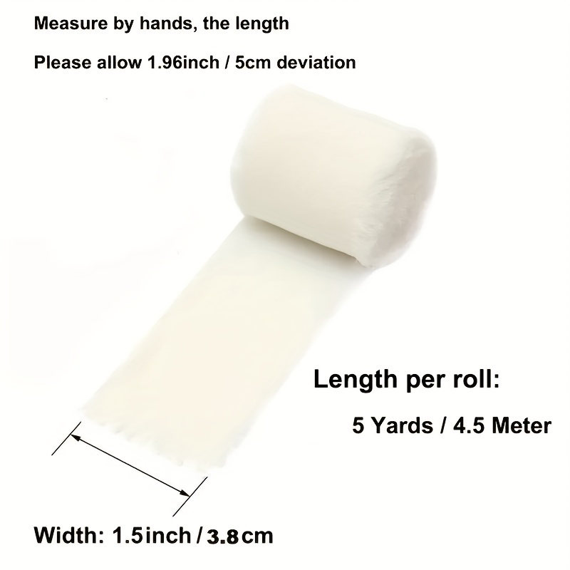 1.5 Gauze Ribbon: White (10 Yards)