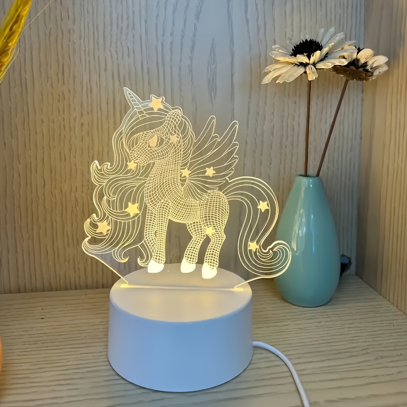 Veilleuse en plaque acrylique, lampe de table de bureau, cadeau d