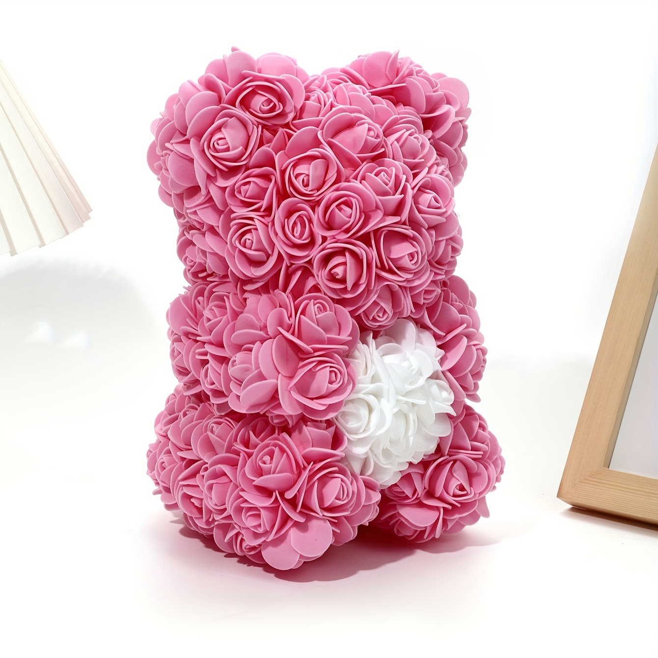 1pz Orso Rose Rosa Artificiale Orso Fiori Rosa Romantico - Temu Italy