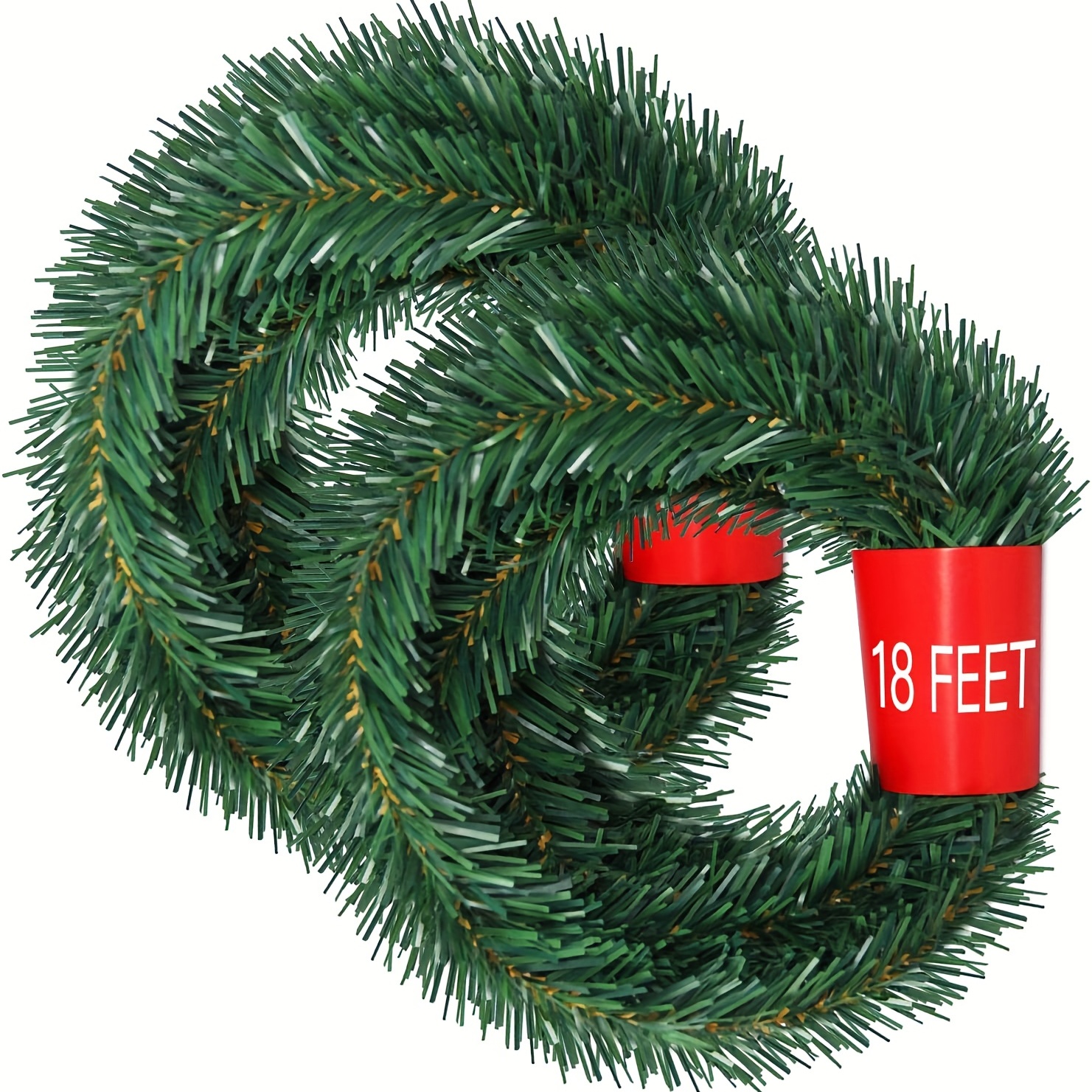 

1pc, 18 Feet Christmas Garland, Strands Artificial Pine Garland Soft Greenery Garland For Holiday Wedding Party Decoration, Outdoor Indoor Use, Christmas Decor Supplies