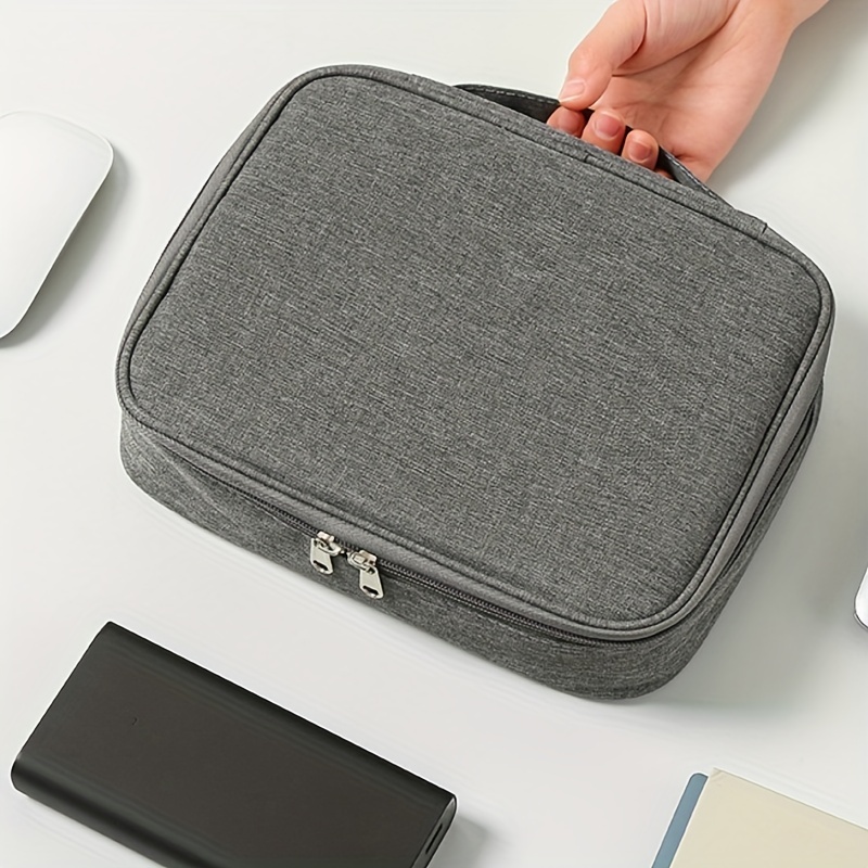 Portable Storage Bag Zipper Data Cable Handbag Organizer